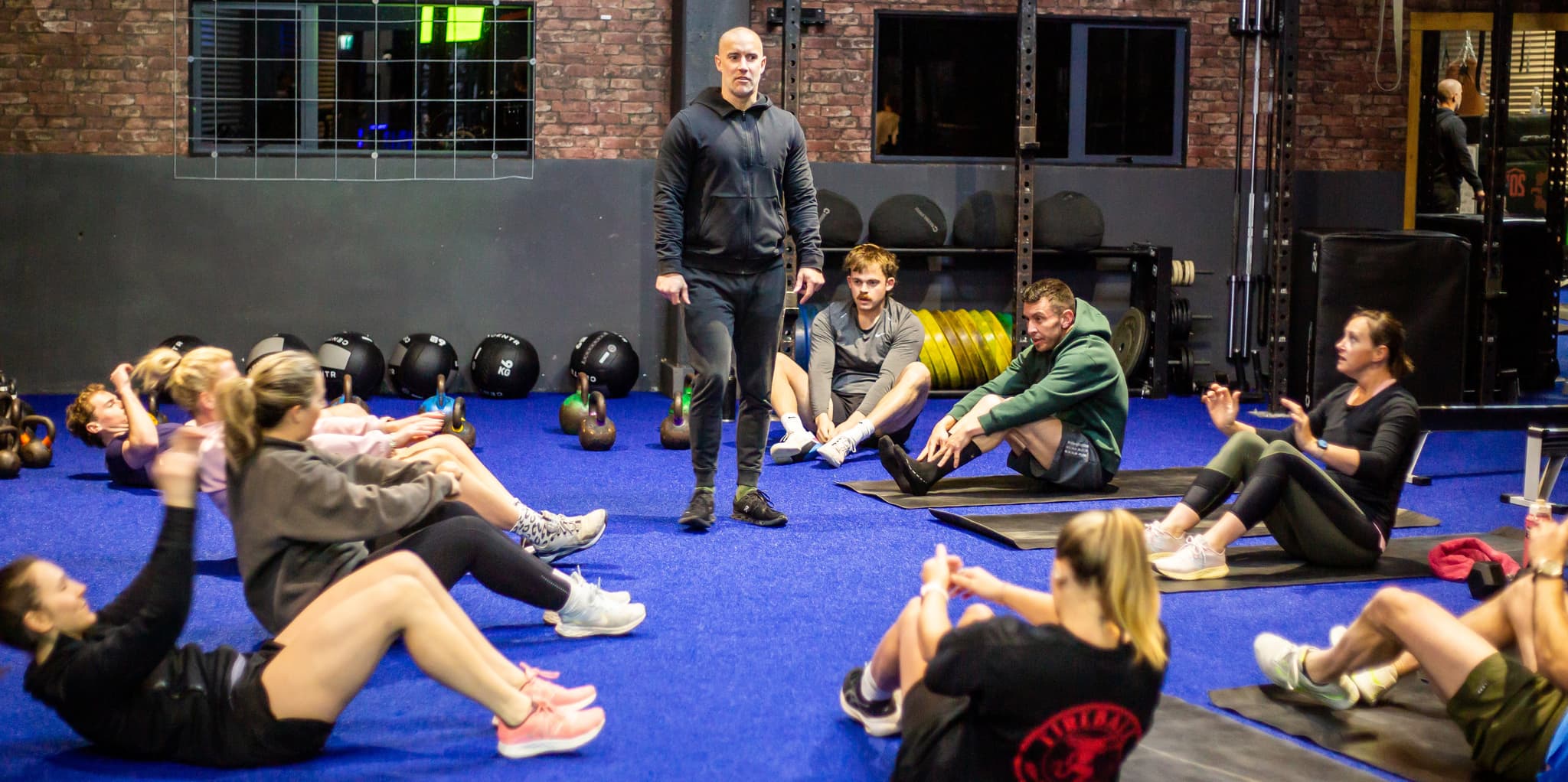 Indoor cycling station at Hyrox training
