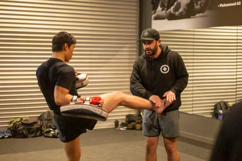 Muay Thai pad work training